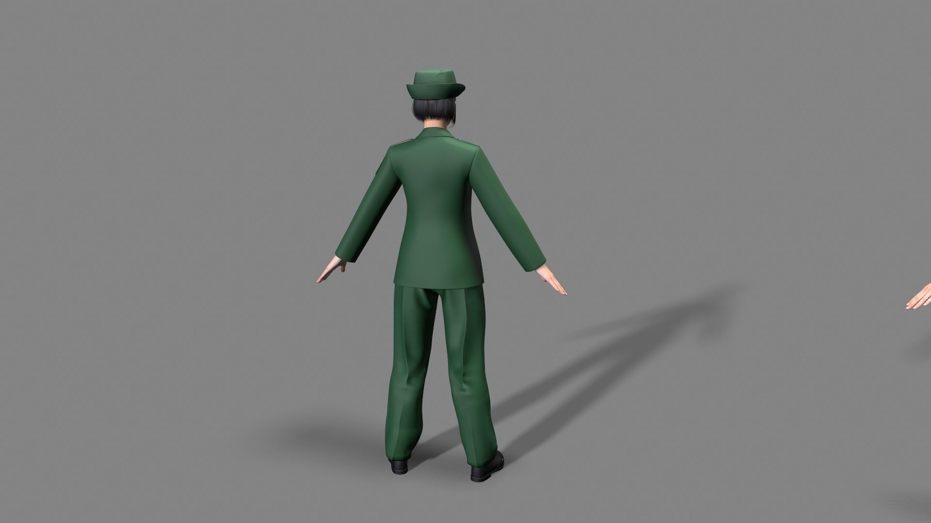 enlisted Woman soldier Low-poly 3D model_5