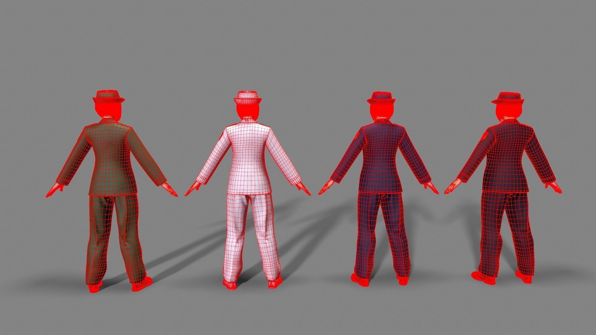 enlisted Woman soldier Low-poly 3D model_12