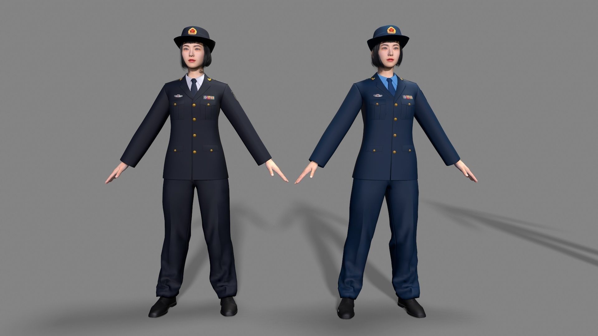 enlisted Woman soldier Low-poly 3D model_1