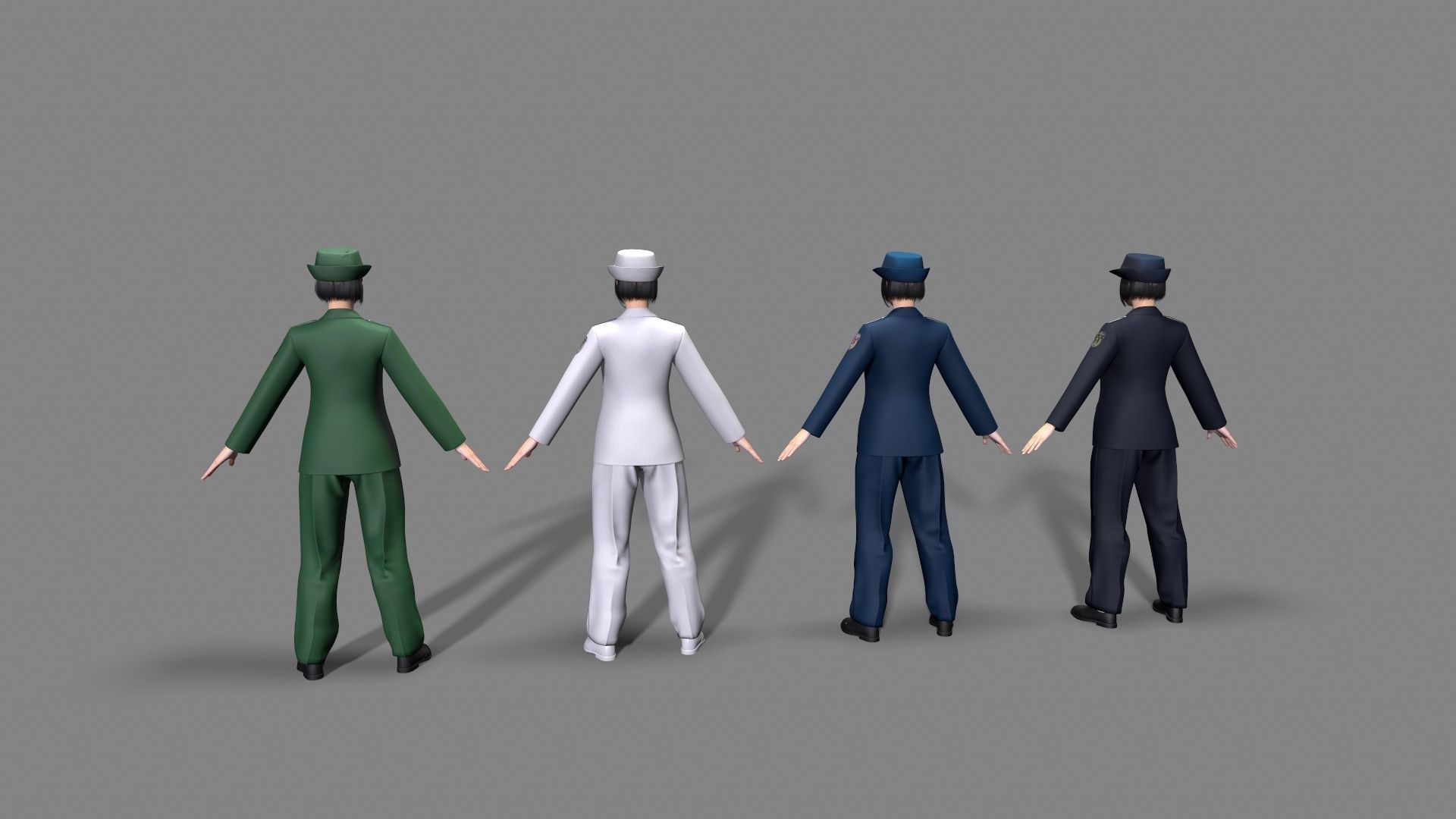 enlisted Woman soldier Low-poly 3D model_11