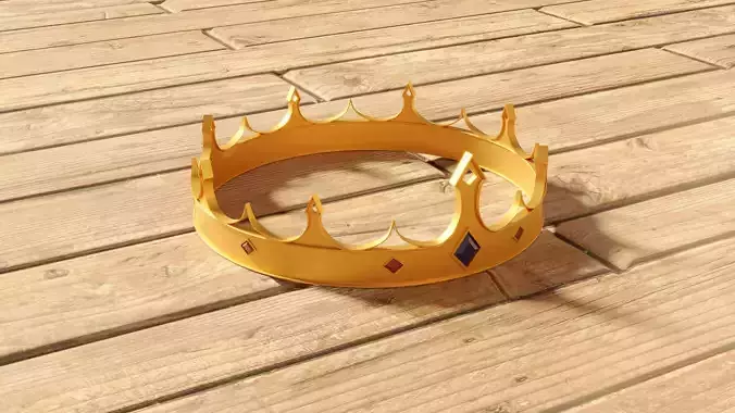 Gold European Medieval Crown with Jewels