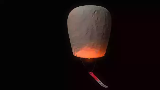 Chinese sky lantern Low-poly 3D model