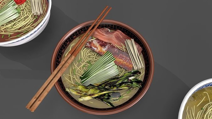egg noodles  Low-poly 3D model 4
