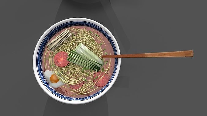egg noodles  Low-poly 3D model 5