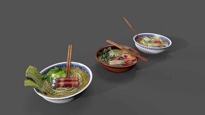 egg noodles  Low-poly 3D model 3
