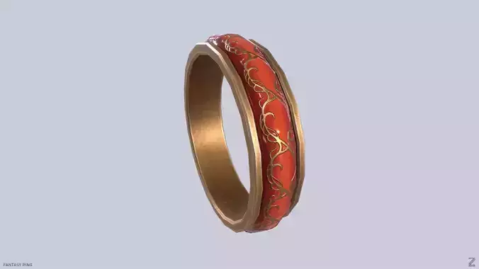 Fantasy ring Low-poly 3D model Fantasy ring Low-poly 3D model