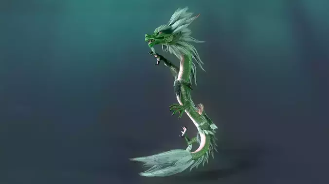 Chinese dragon loong Low-poly 3D model