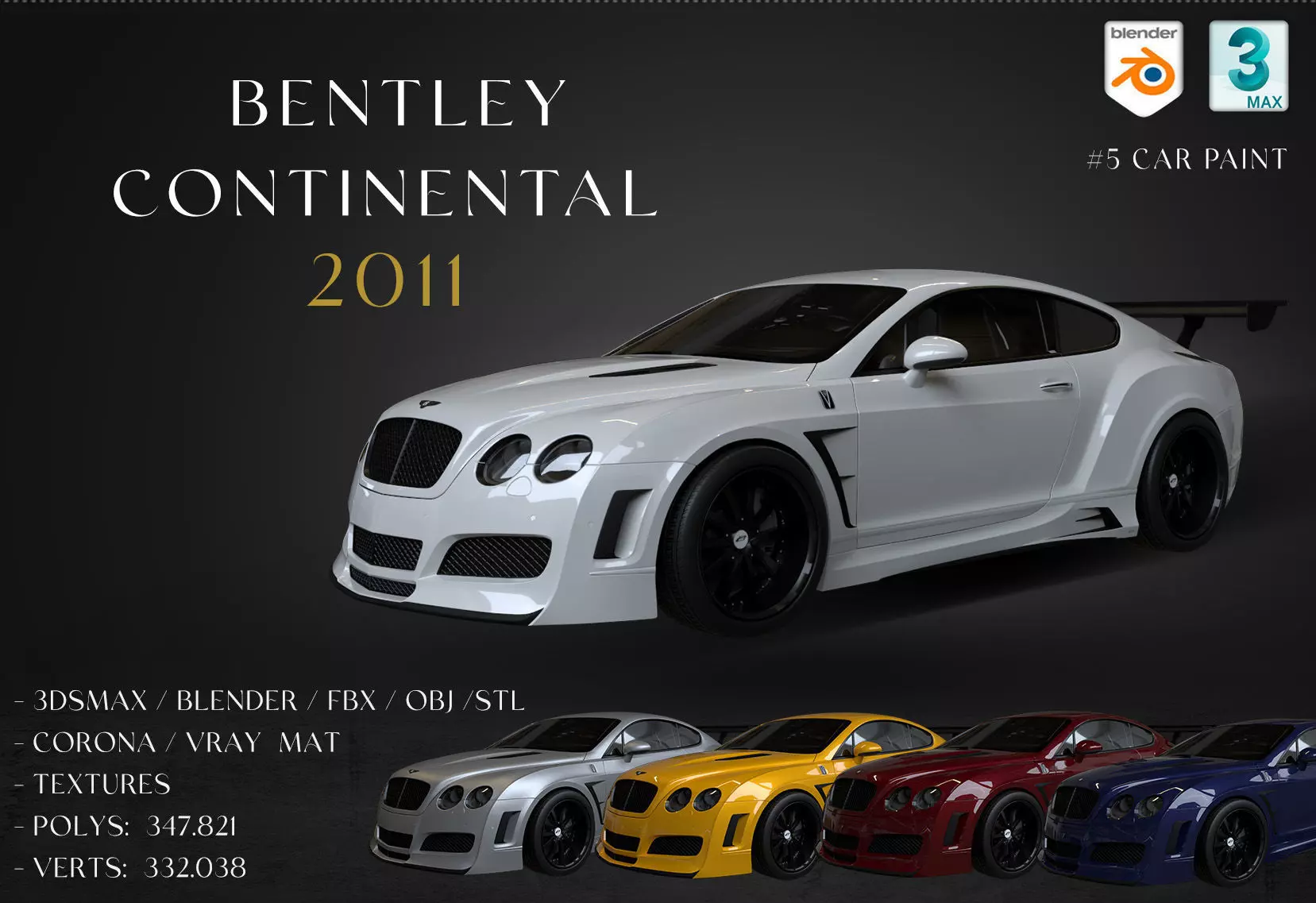 2011 Bentley Continental 3D model_0