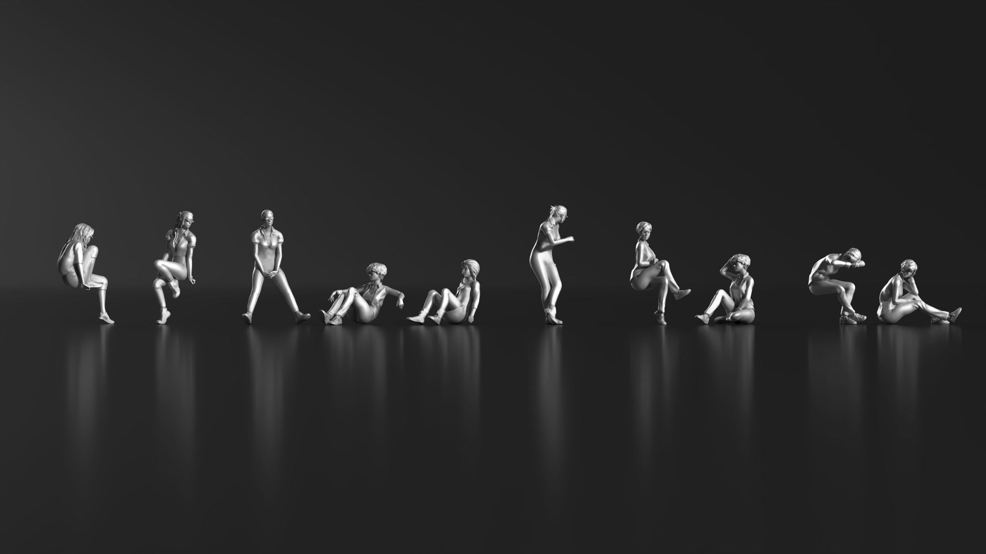 HD People 28 Sitting 2 3D print model_2