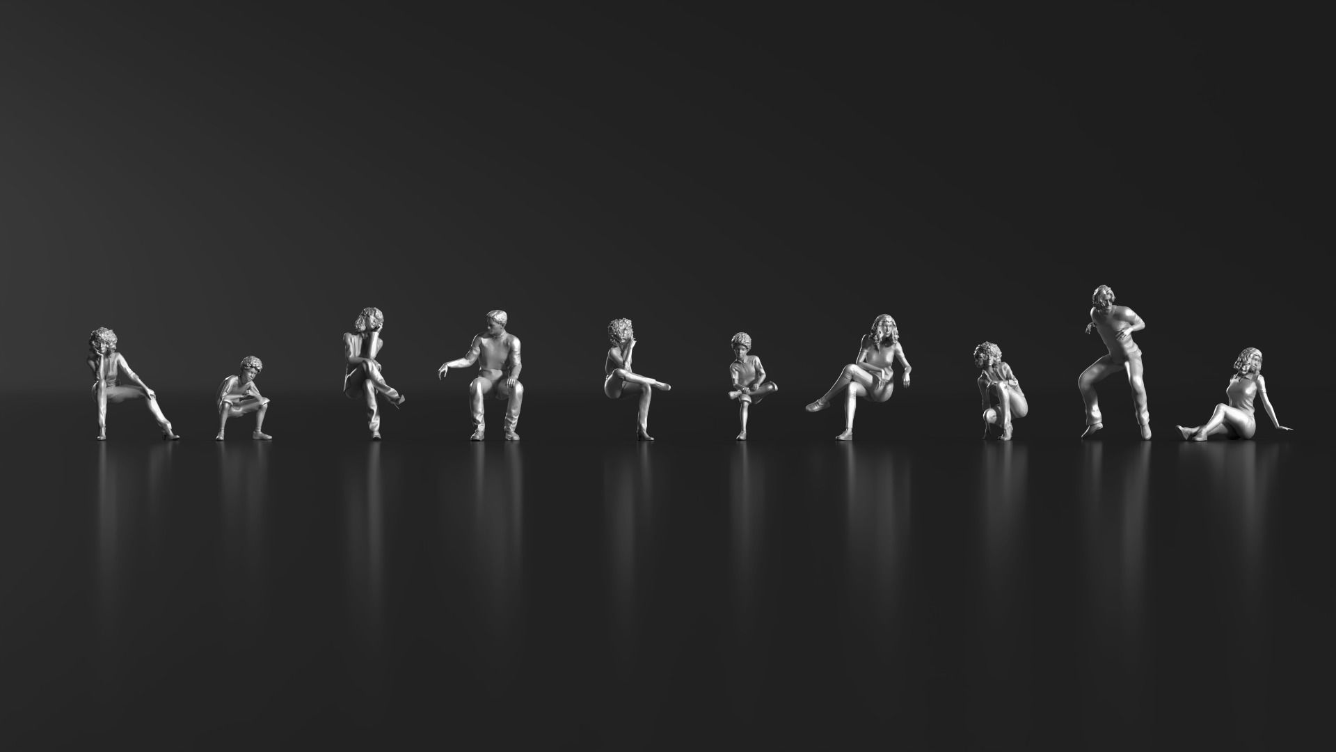 HD People 28 Sitting 2 3D print model_3