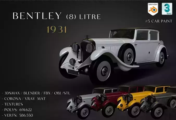 1931 Bentley 8 Litre  3D model