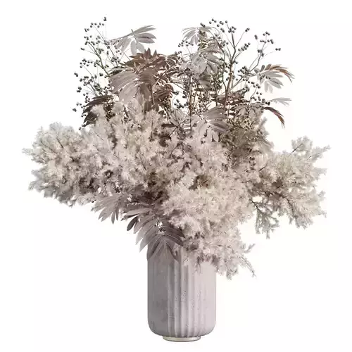 pampas dry flowers in a concrete vase bouquet 51