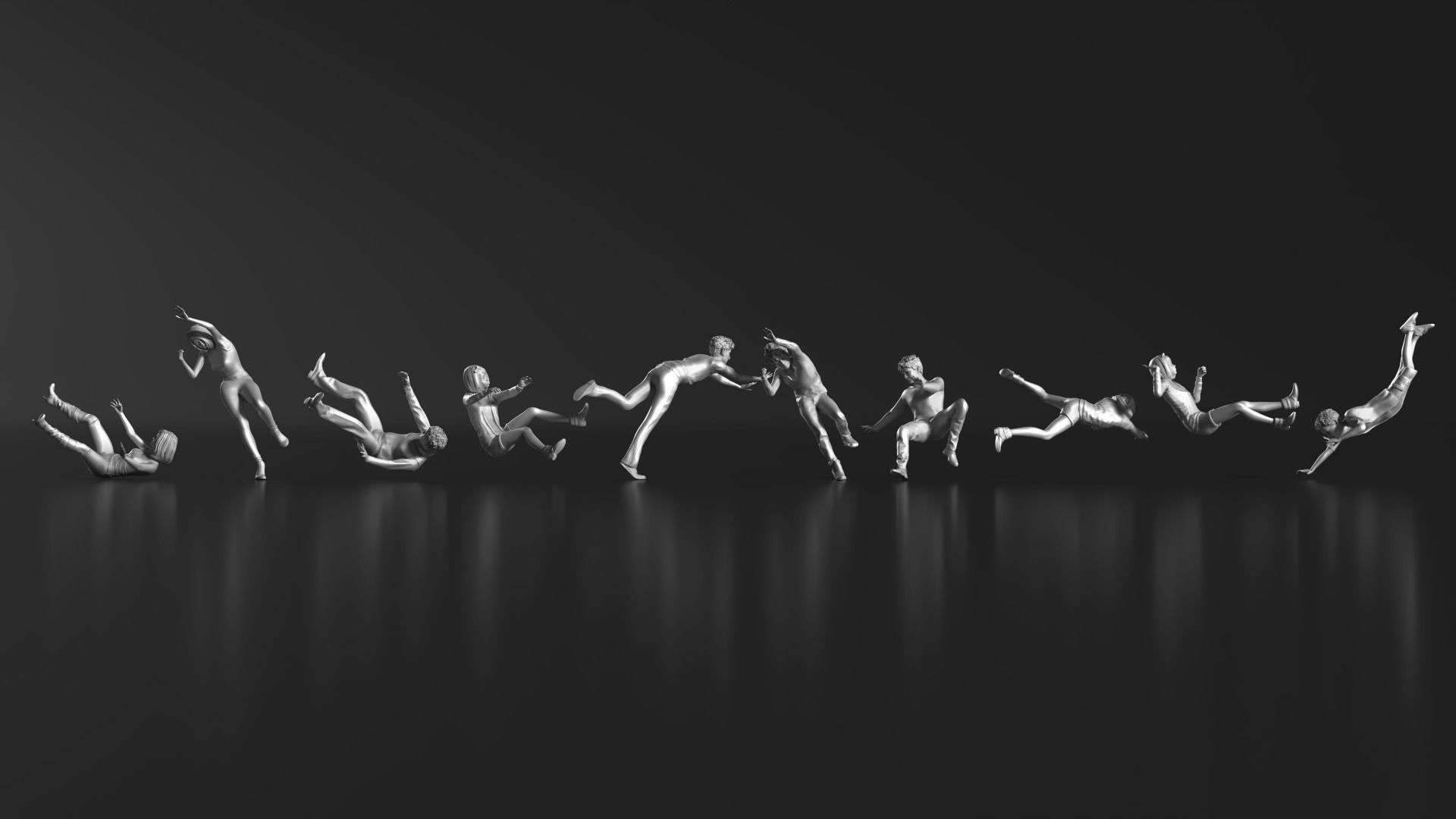 HD People 30 Falling 3D print model_2
