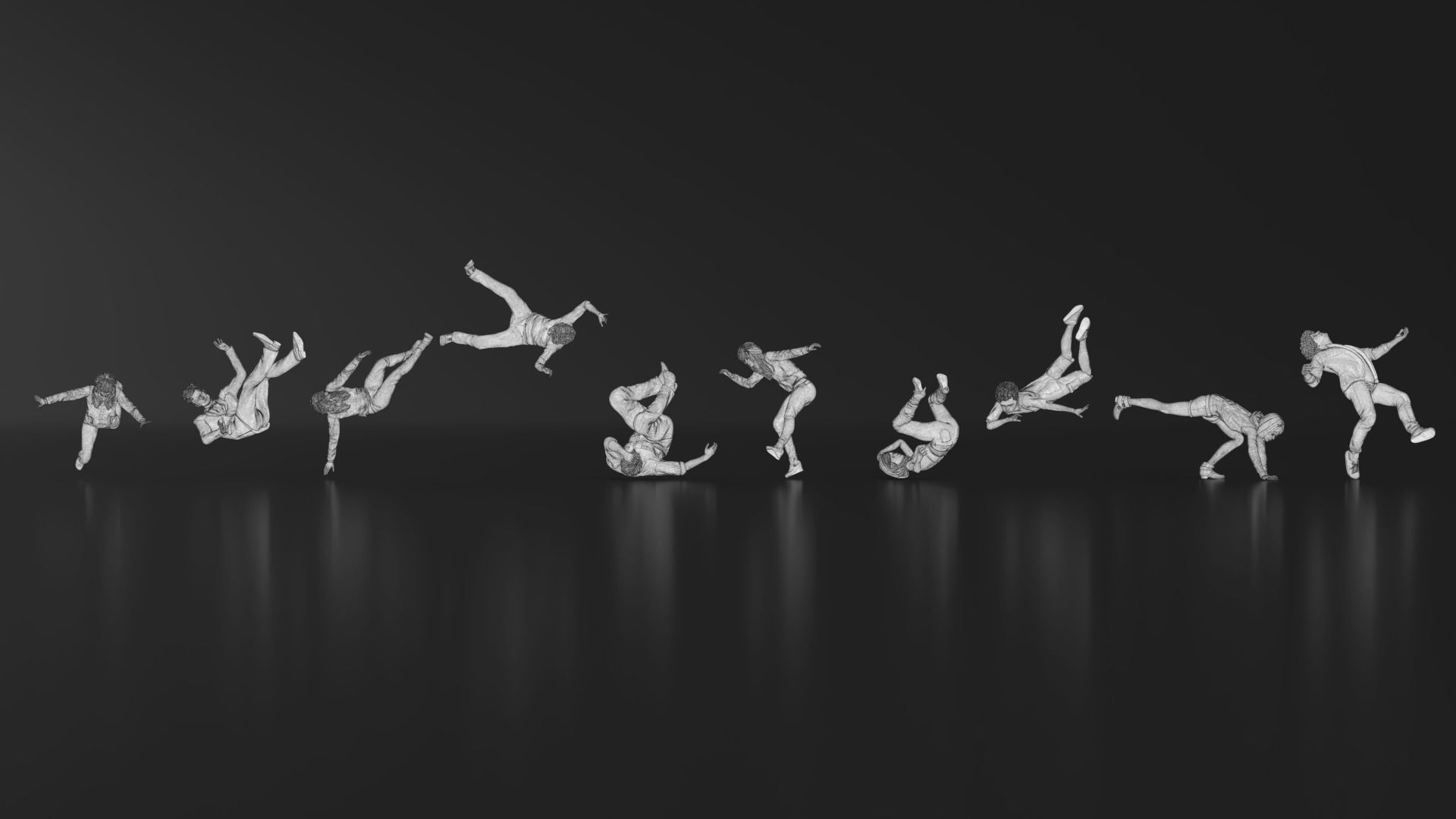 HD People 30 Falling 3D print model_15