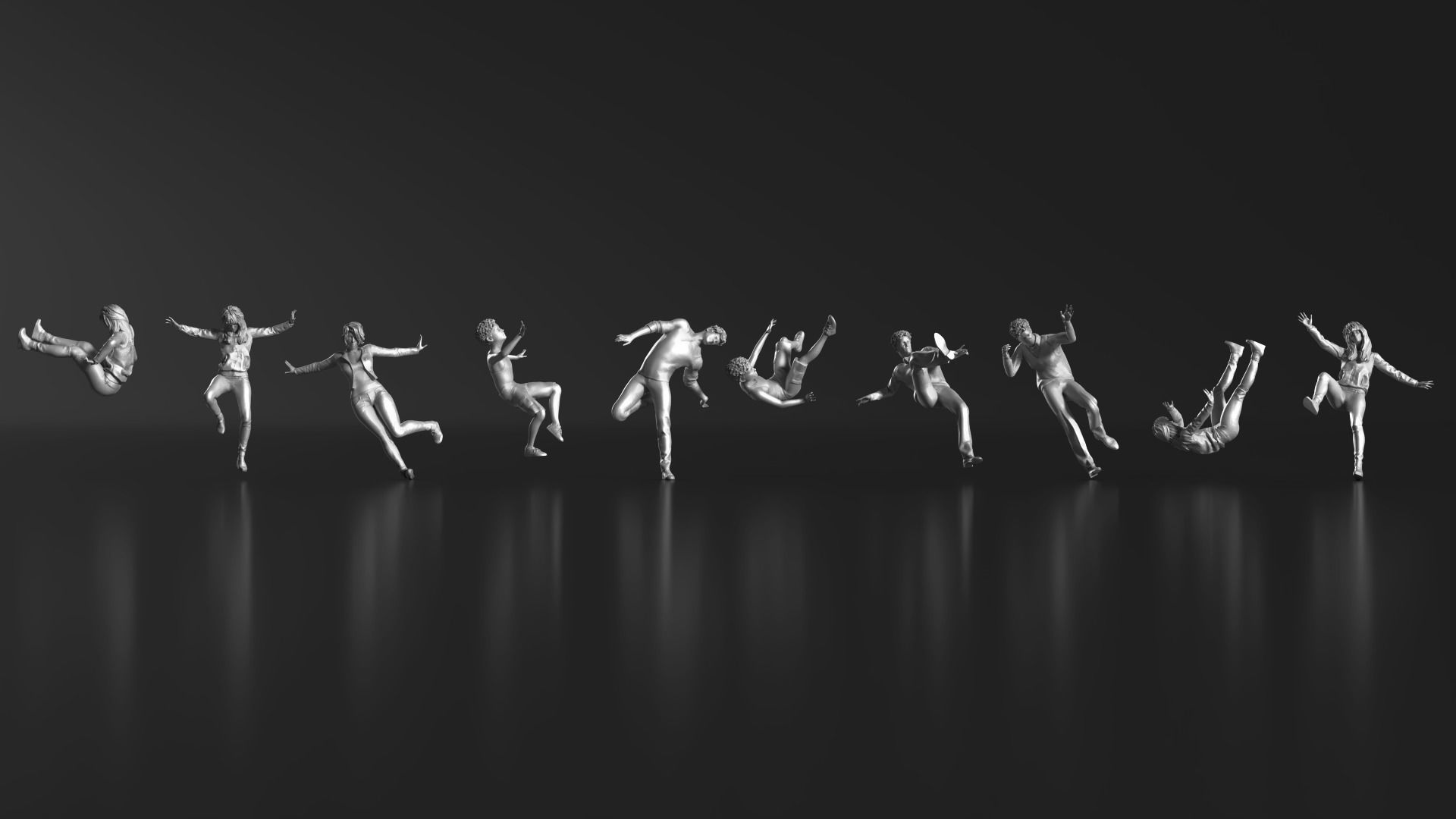 HD People 30 Falling 3D print model_4
