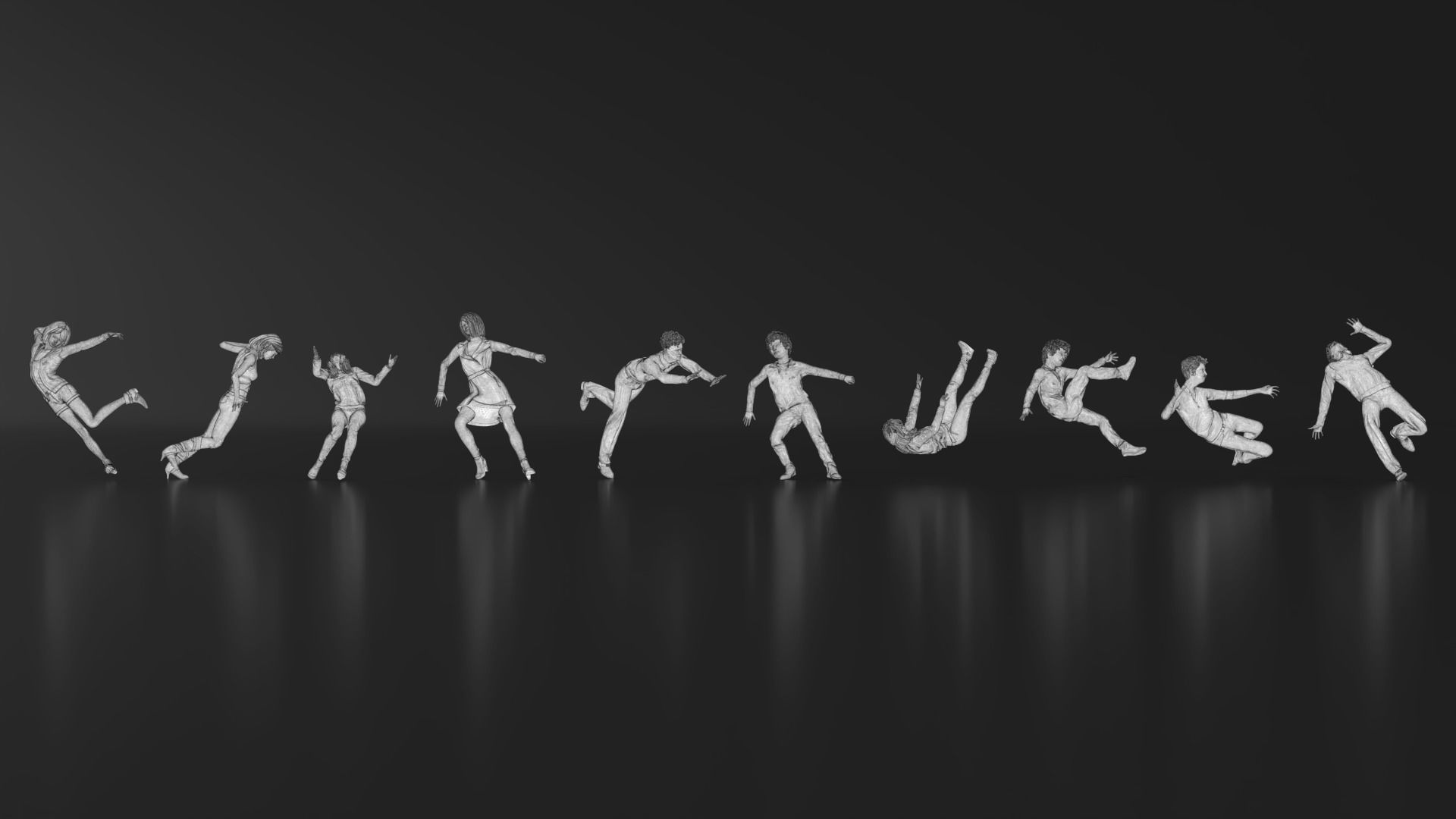 HD People 30 Falling 3D print model_13