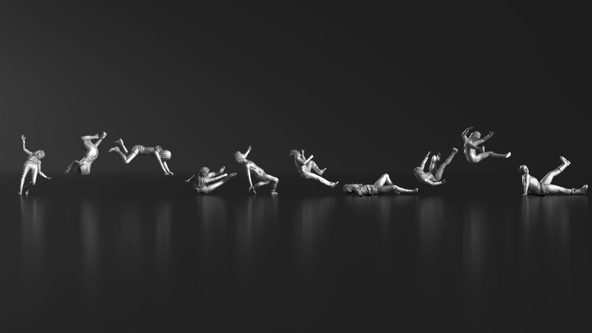 HD People 30 Falling 3D print model_1