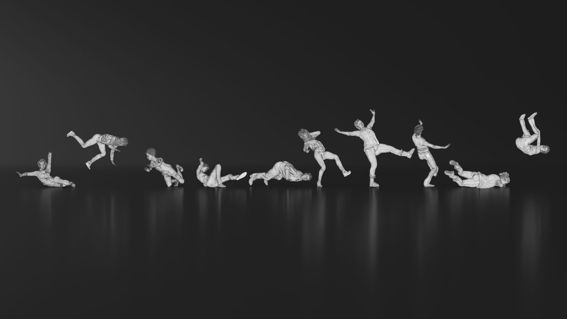 HD People 30 Falling 3D print model_17