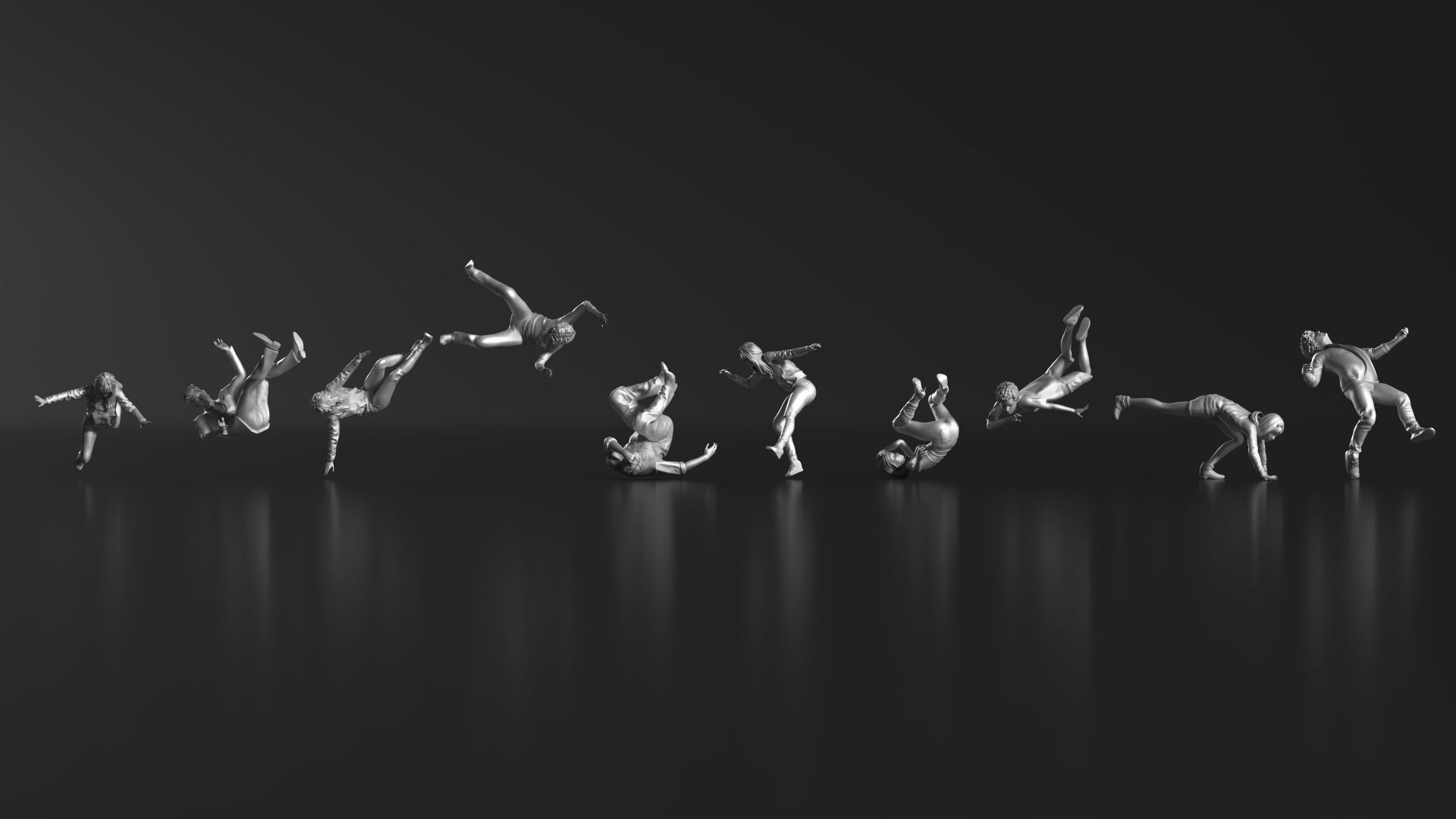 HD People 30 Falling 3D print model_5