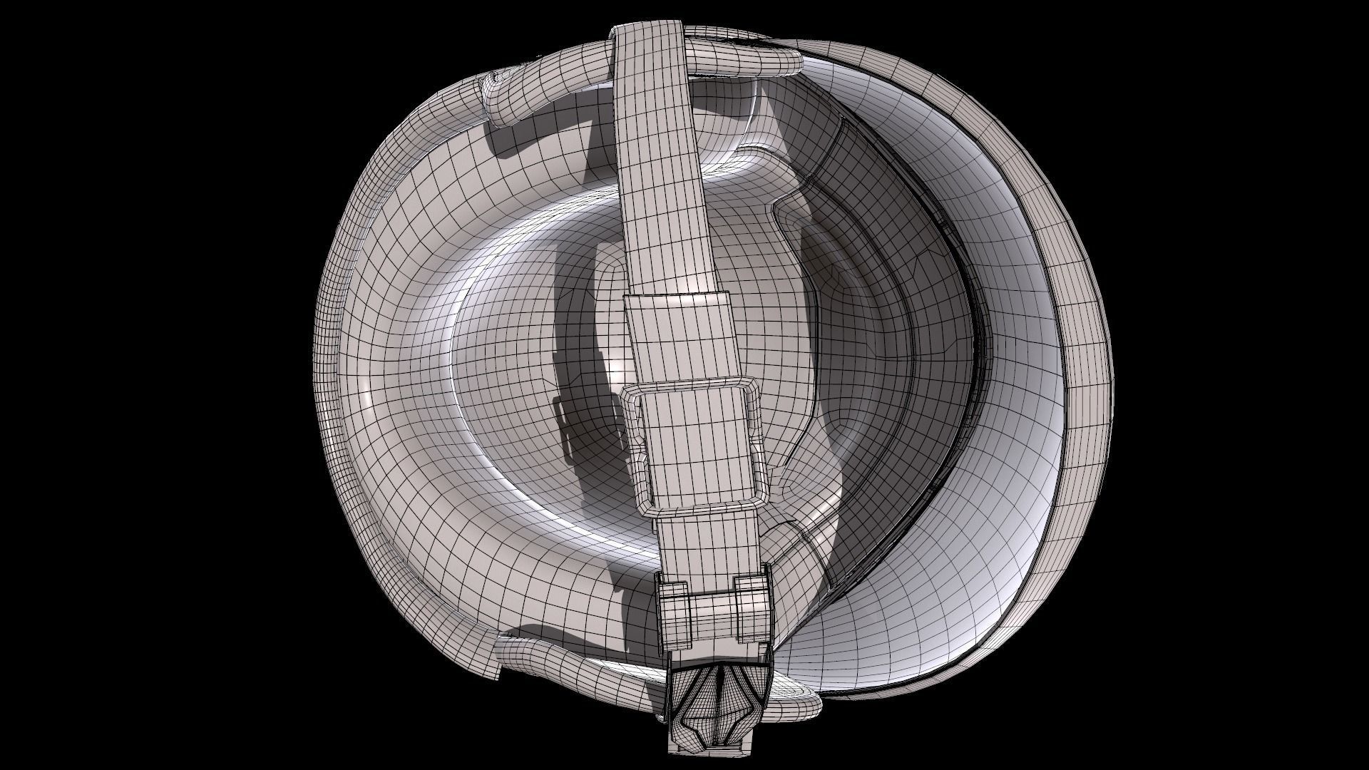 Studds Urban Black with Black Strip Open Face Helmet Low-poly 3D model_13