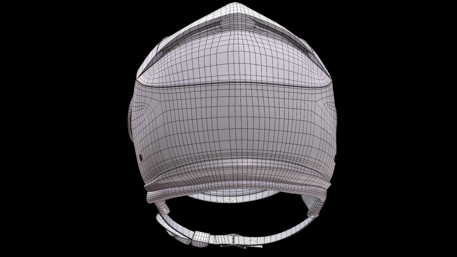 Studds Urban Black with Black Strip Open Face Helmet Low-poly 3D model_9