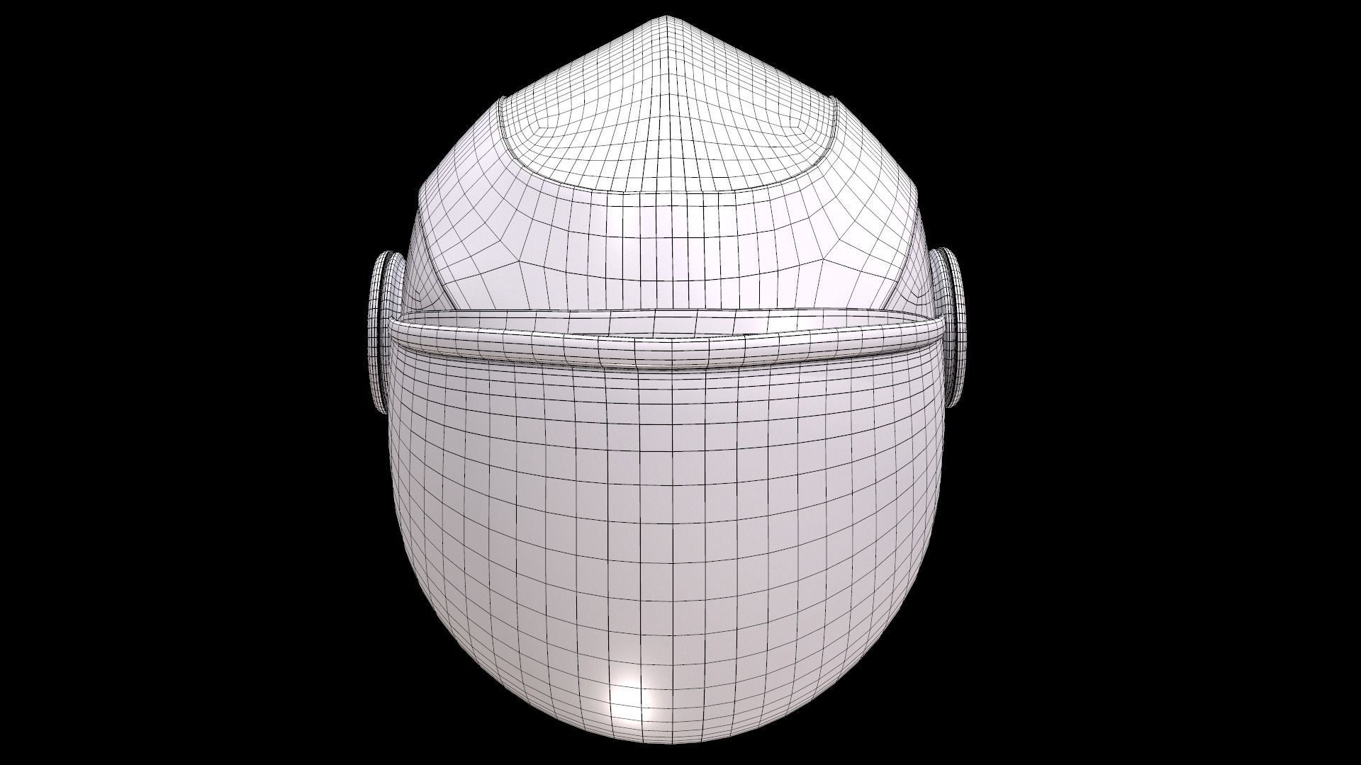 Studds Urban Black with Black Strip Open Face Helmet Low-poly 3D model_11