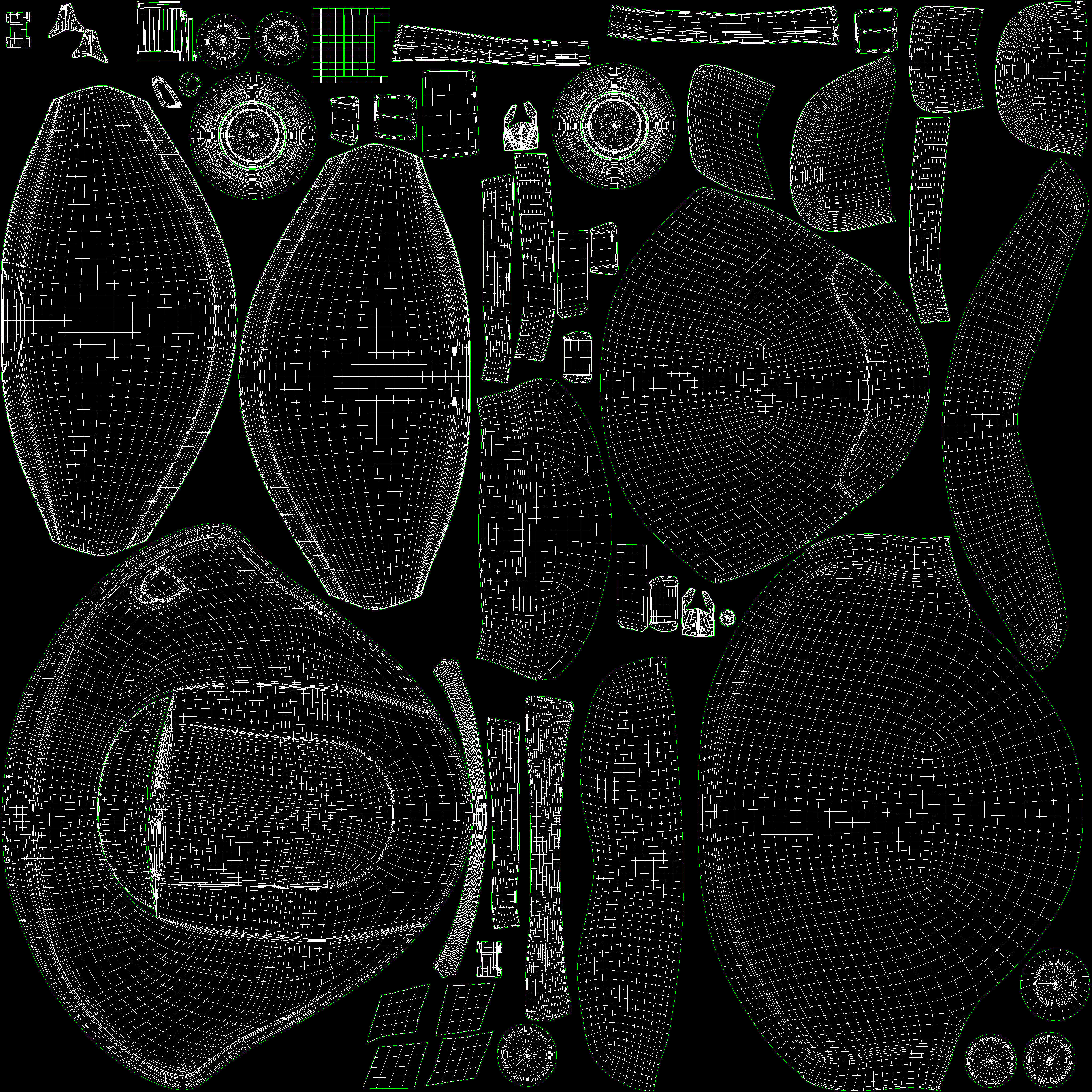 Studds Urban Black with Black Strip Open Face Helmet Low-poly 3D model_14