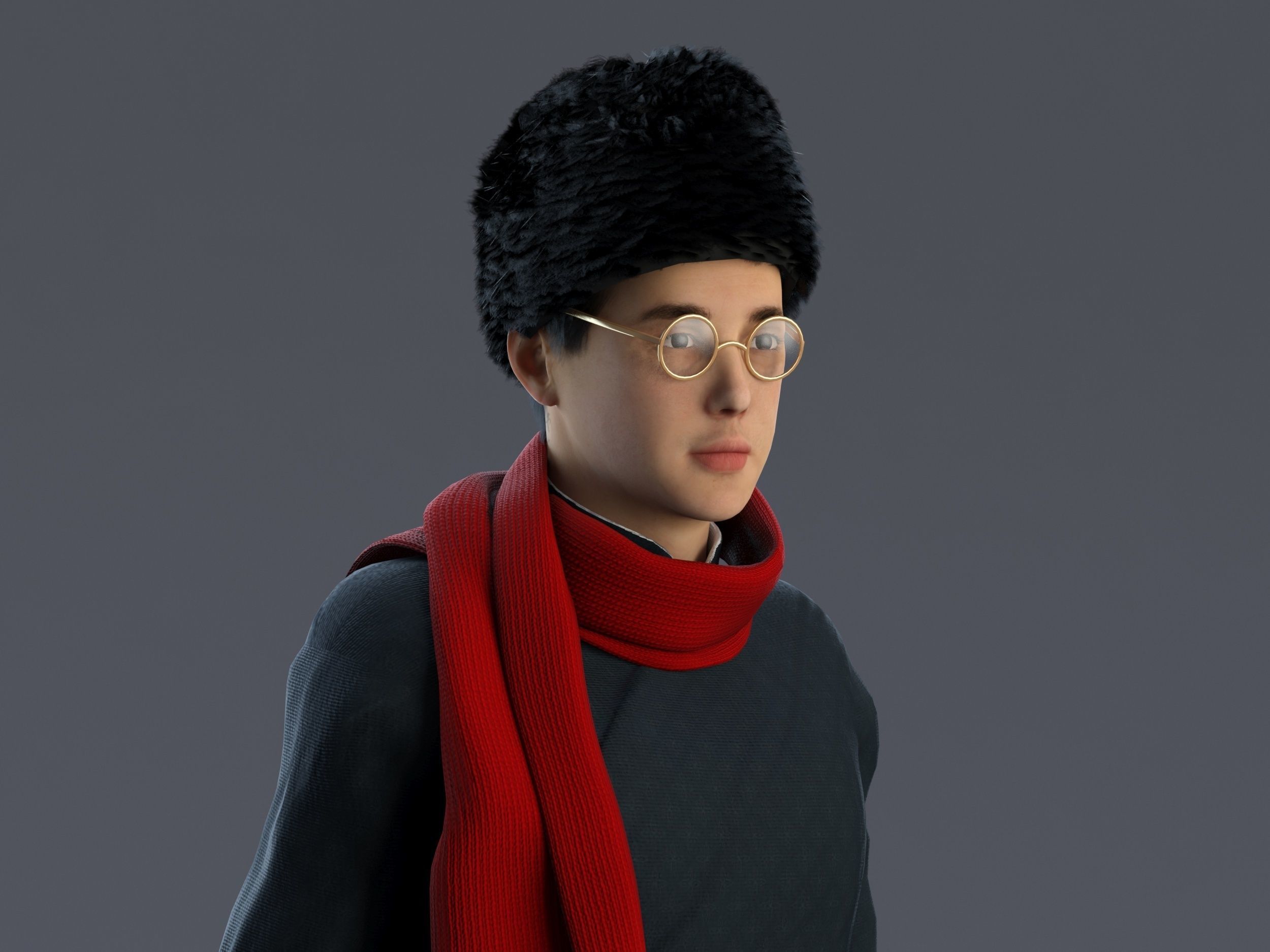 man Character Low-poly 3D model_5