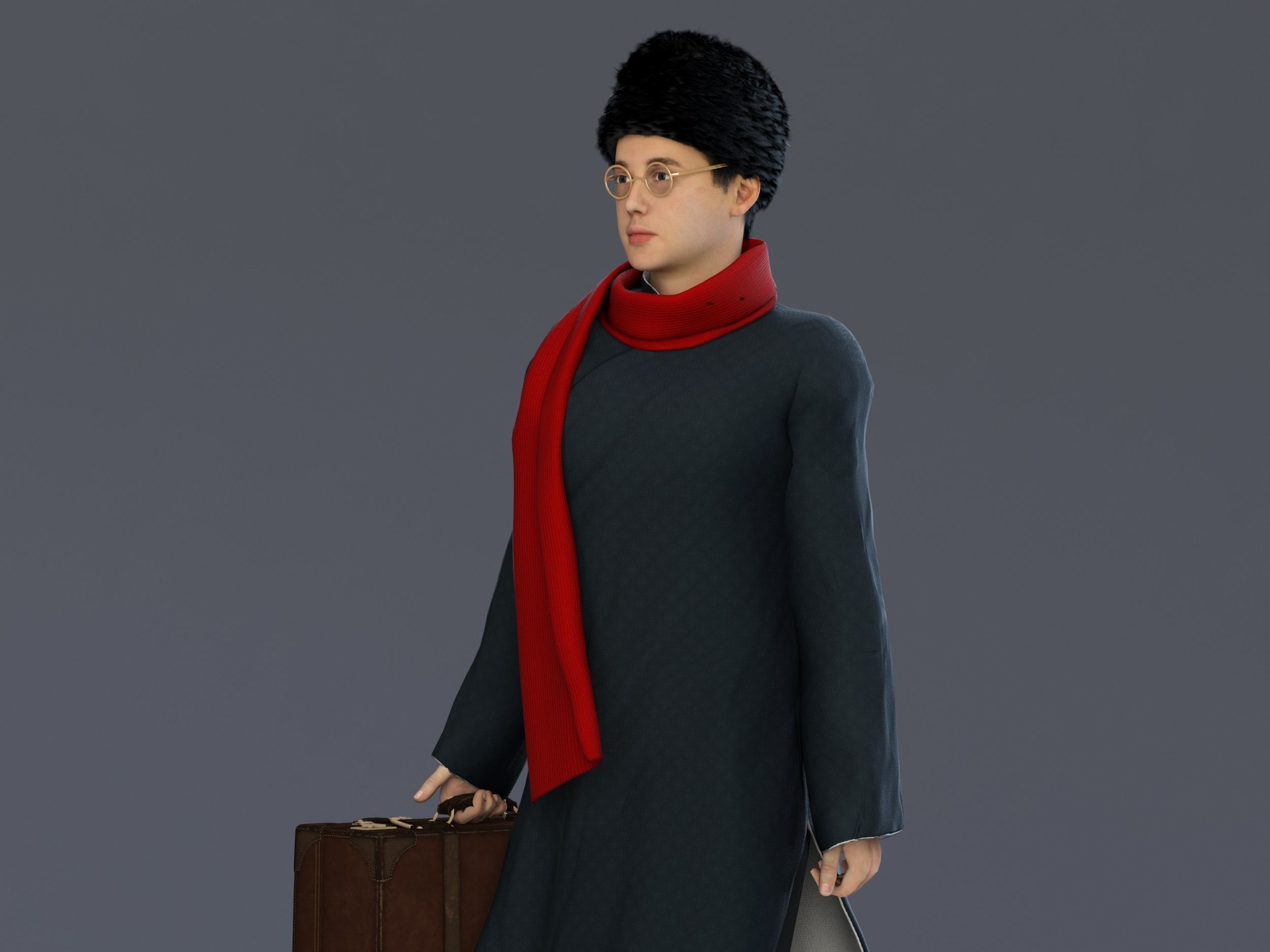 man Character Low-poly 3D model_7