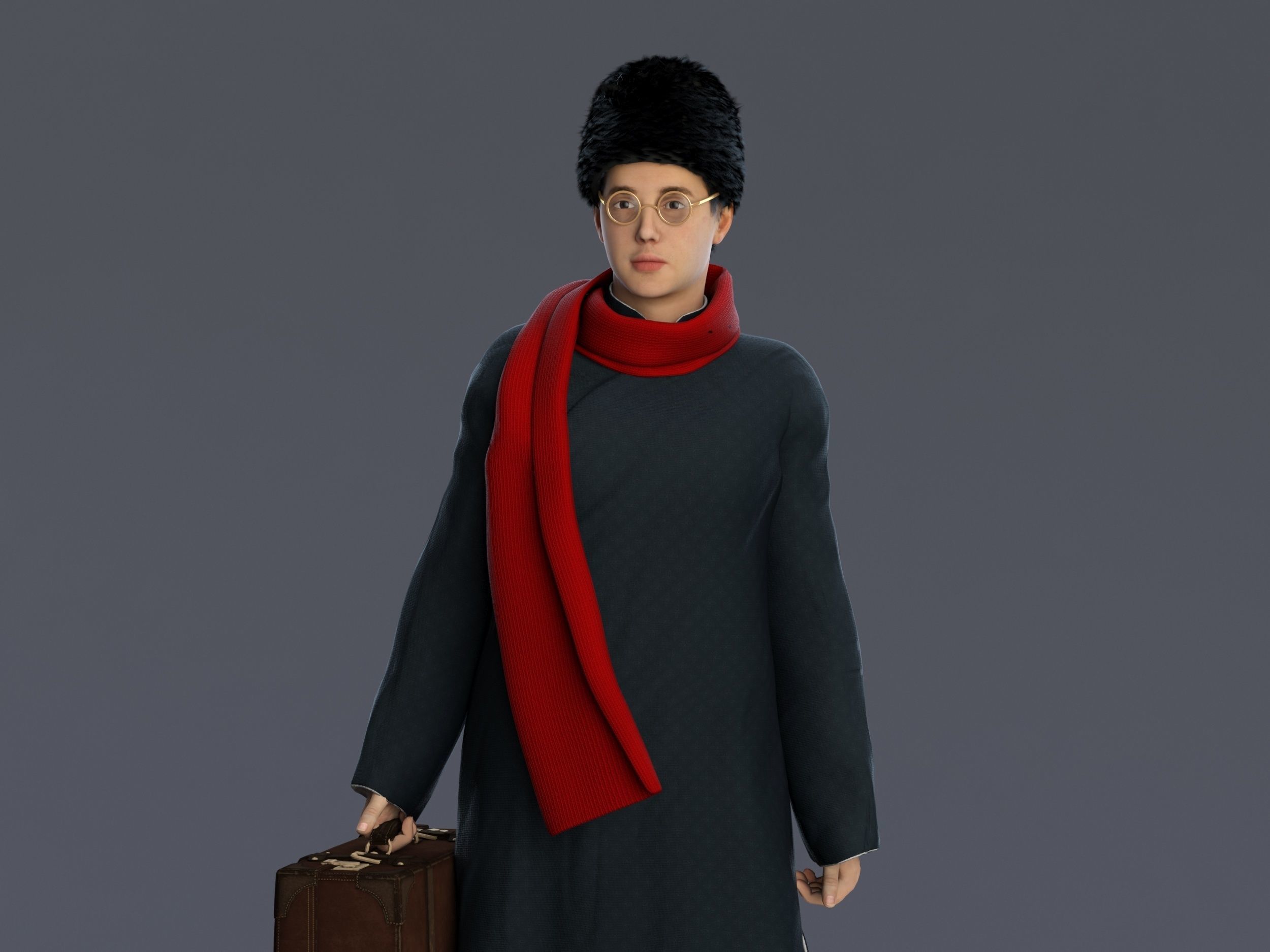 man Character Low-poly 3D model_6