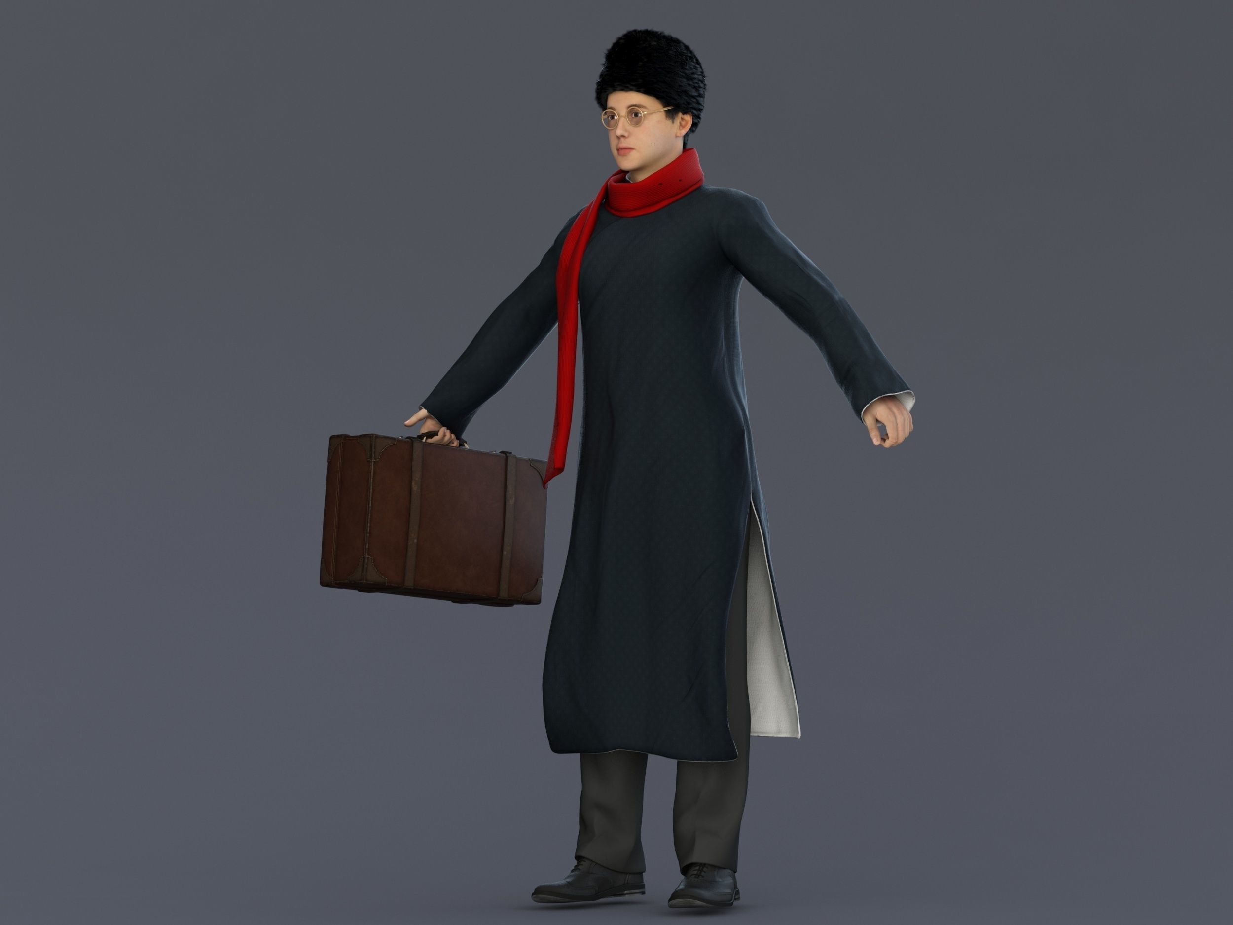 man Character Low-poly 3D model_9
