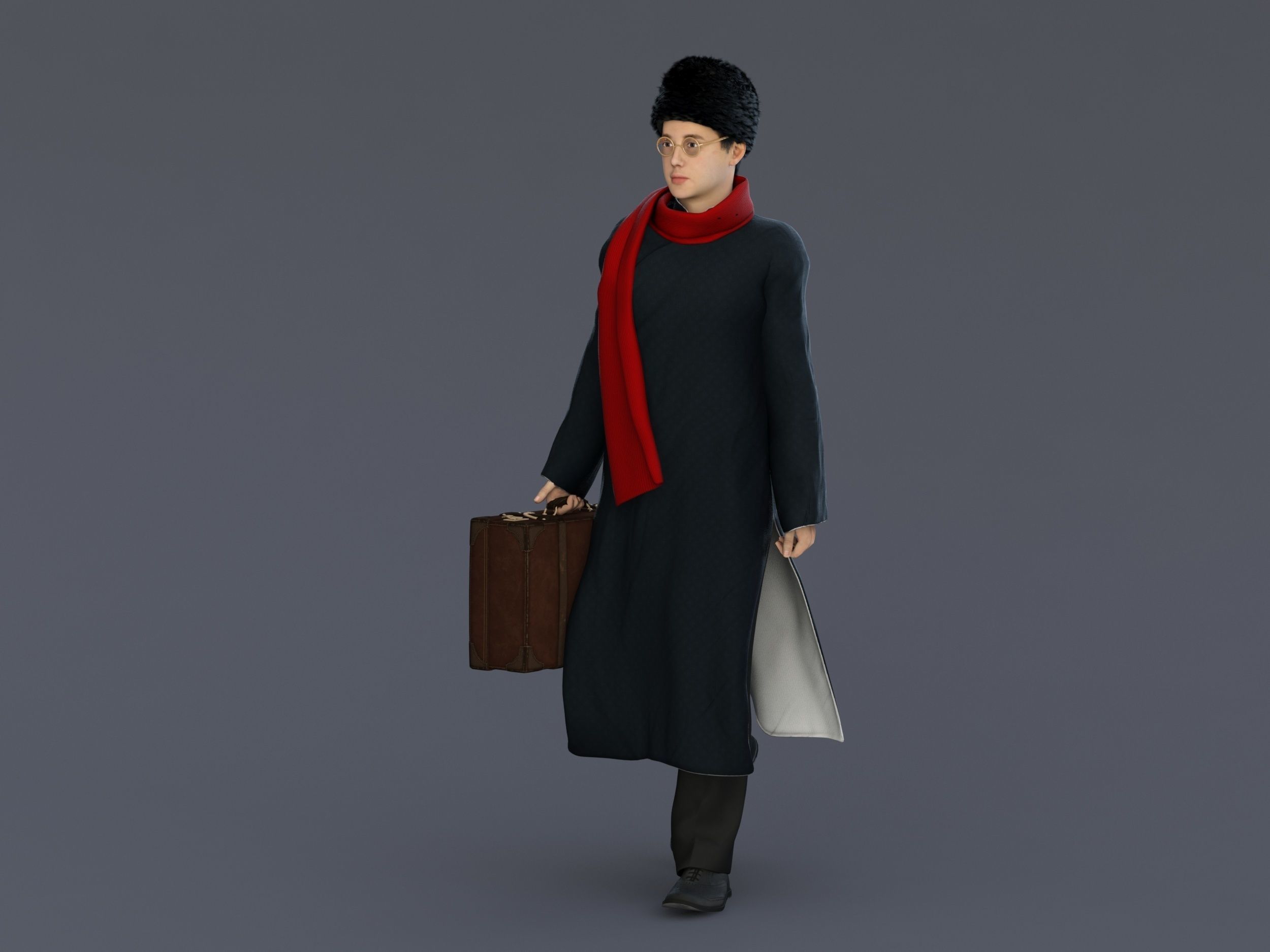 man Character Low-poly 3D model_4