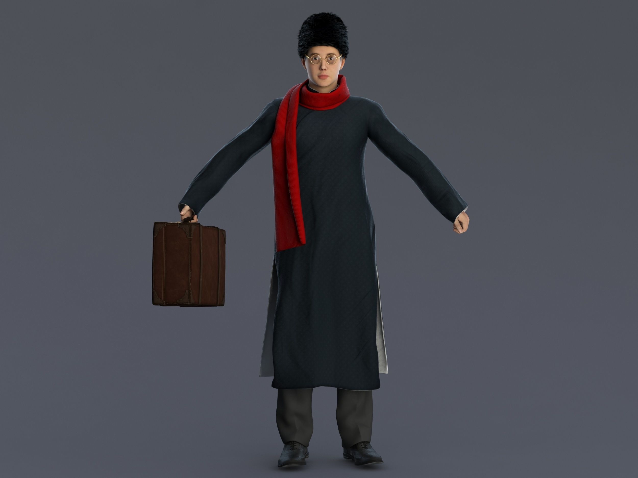 man Character Low-poly 3D model_8