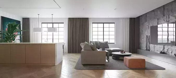 3D Model of Modern Apartment Interior Design 3D model 3D Model of Modern Apartment Interior Design 3D model