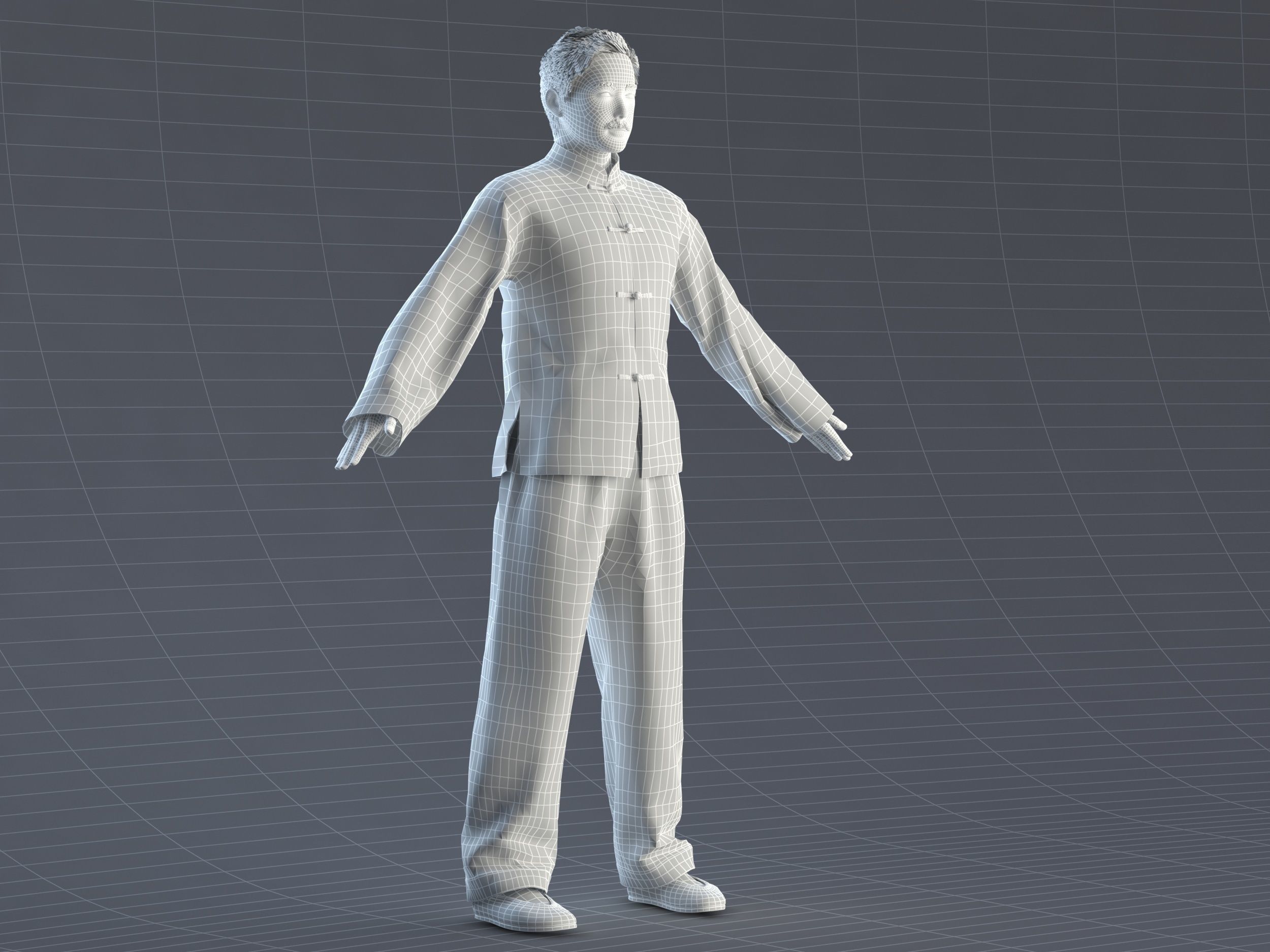 man Character Low-poly 3D model_7