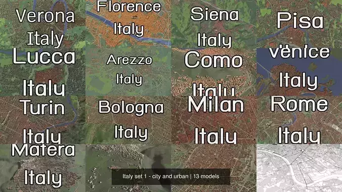 Italy set 1 - city and urban 3D Model Collection