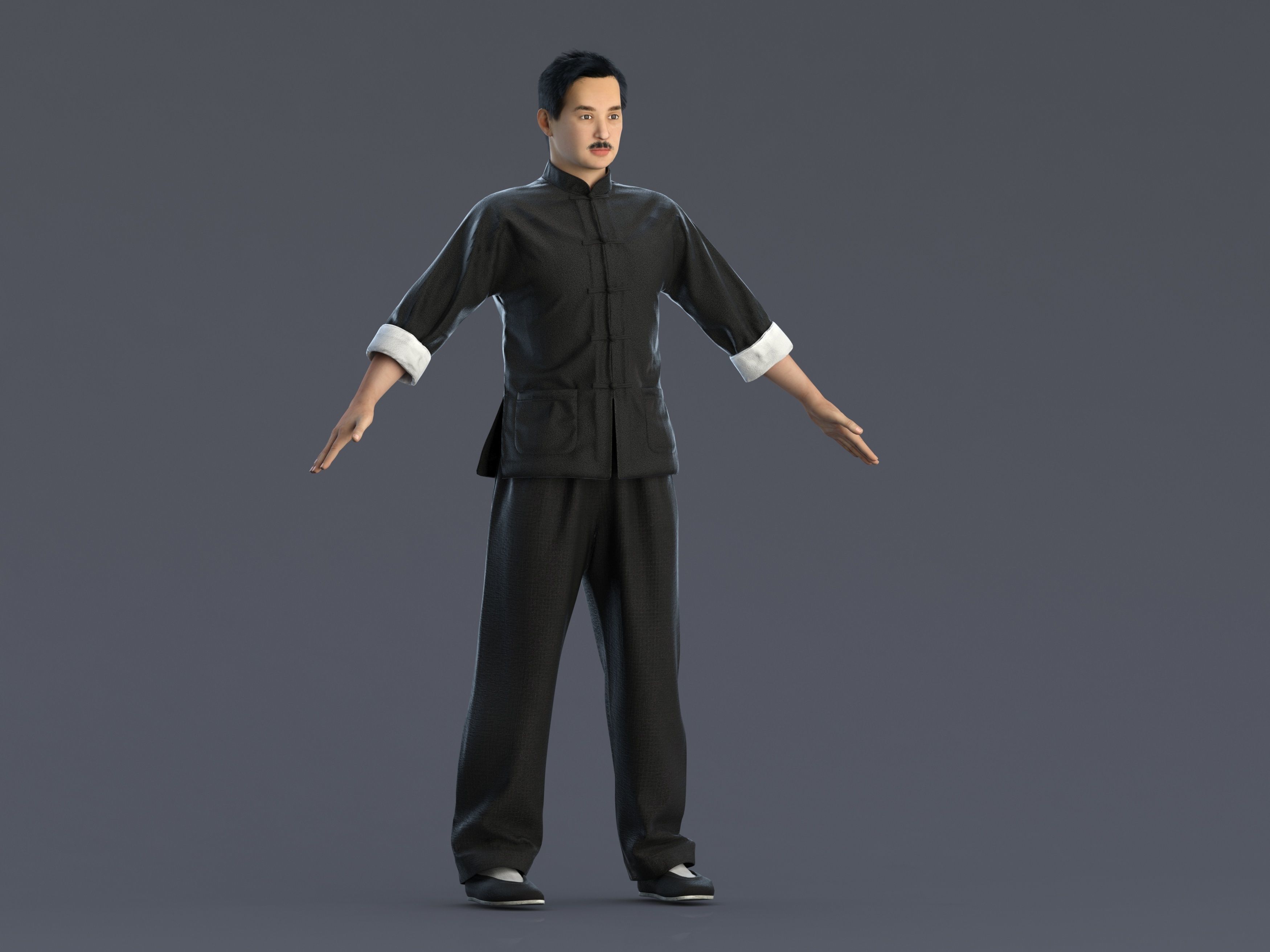 man Character Low-poly 3D model_1
