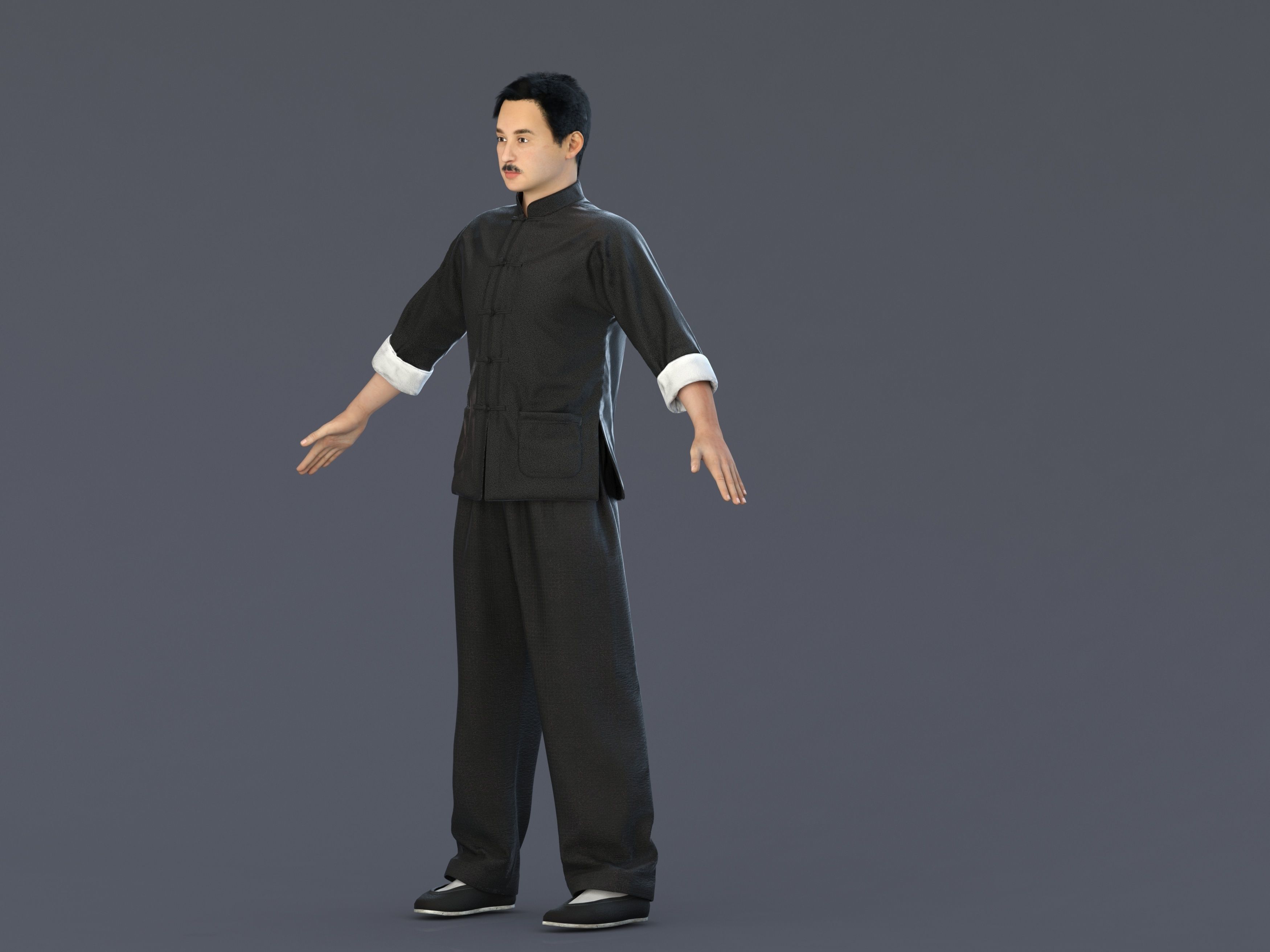 man Character Low-poly 3D model_2