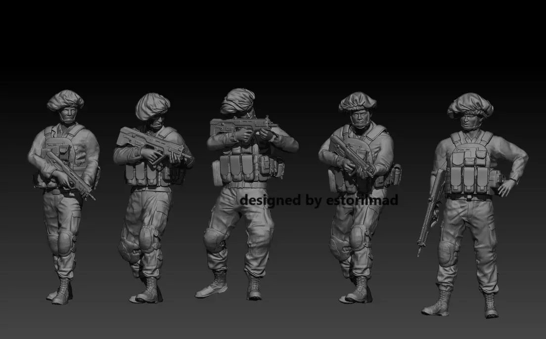 PACK 5 IDF SOLDIERS IN ACTION 3D print model_0
