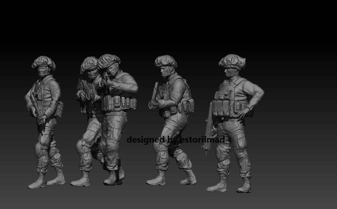 PACK 5 IDF SOLDIERS IN ACTION 3D print model_2