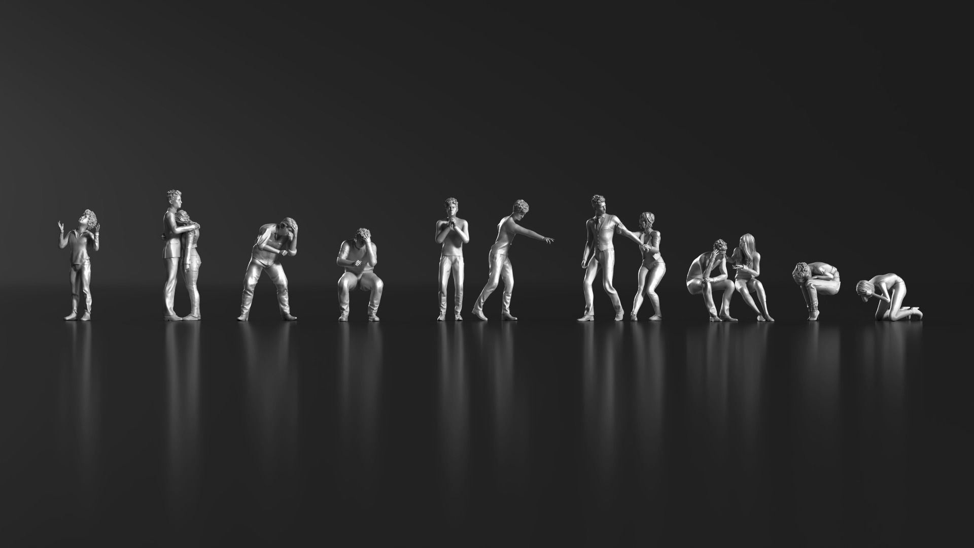 HD People 33 Angry Apologize 3D print model_1