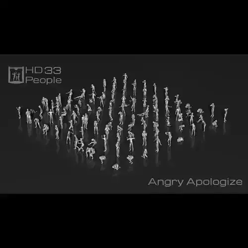 HD People 33 Angry Apologize 3D print model HD People 33 Angry Apologize 3D print model