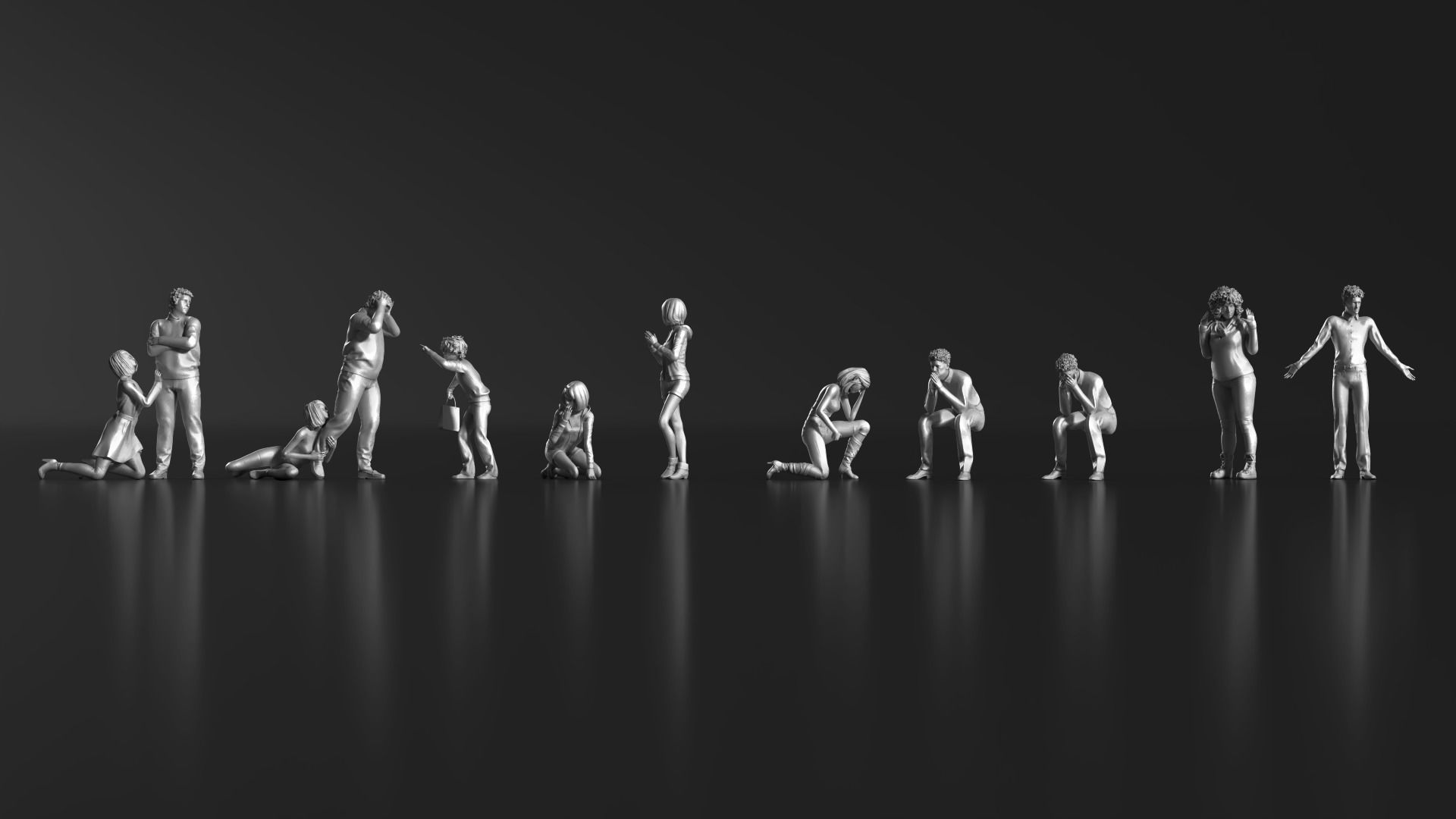 HD People 33 Angry Apologize 3D print model_4