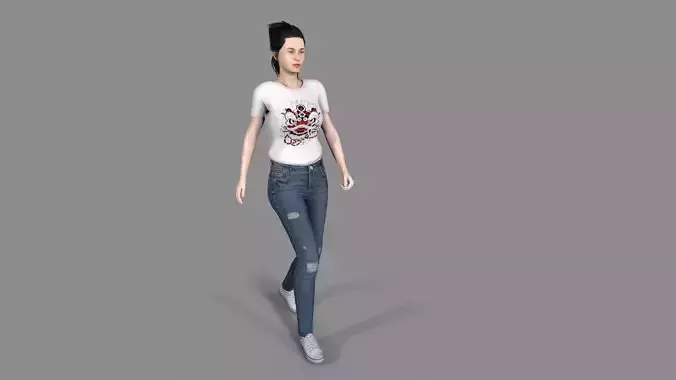 woman Character Low-poly 3D model