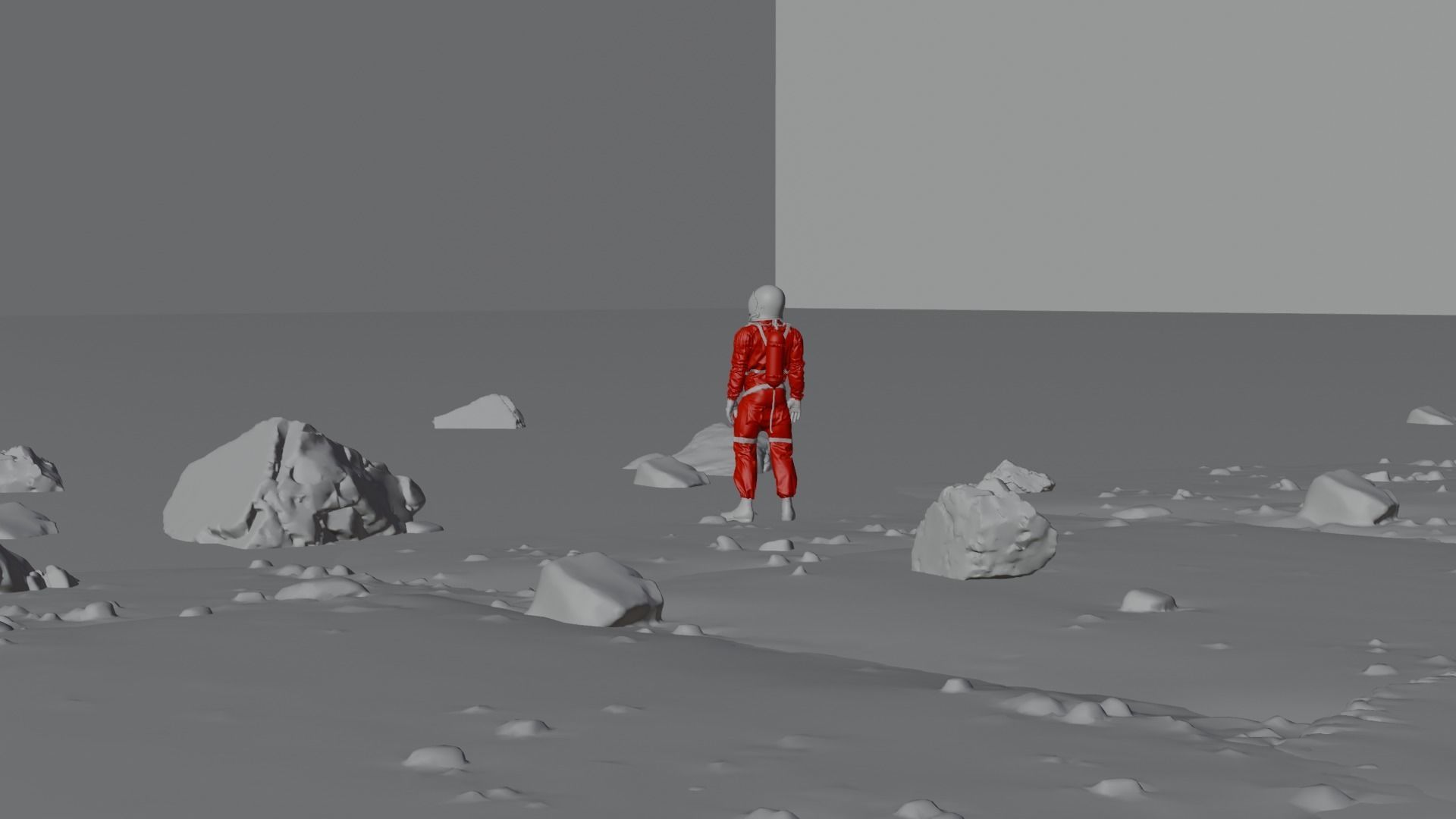 Scifi Beach with Astronaut 3D model_8