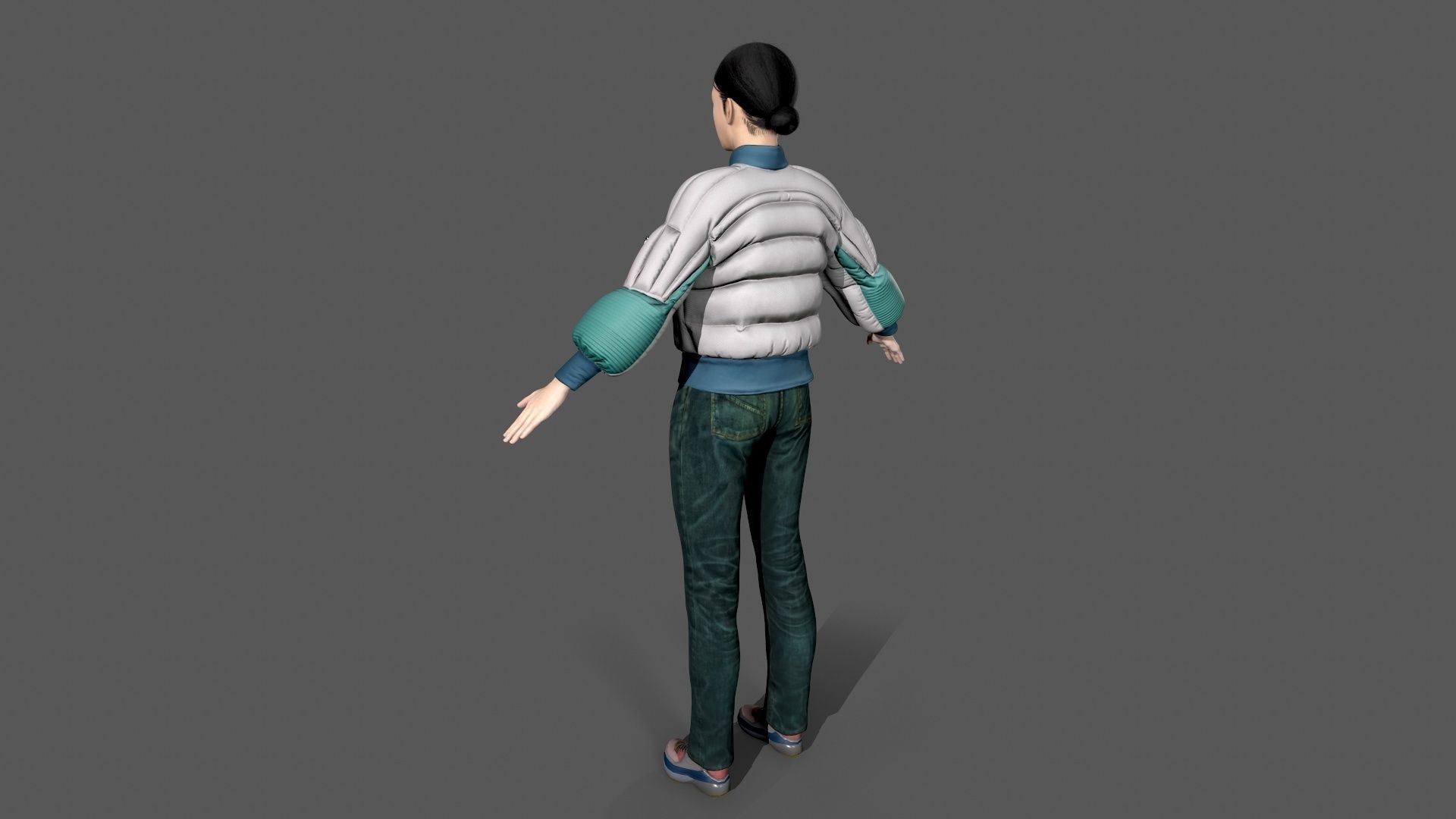 woman Character Low-poly 3D model_2