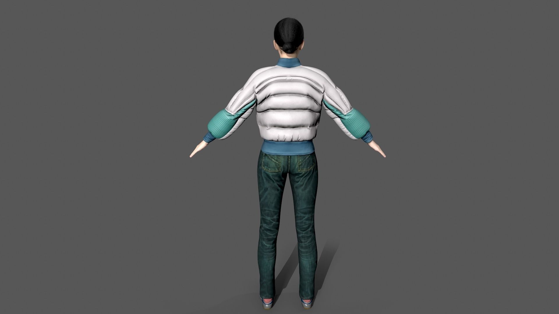 woman Character Low-poly 3D model_6