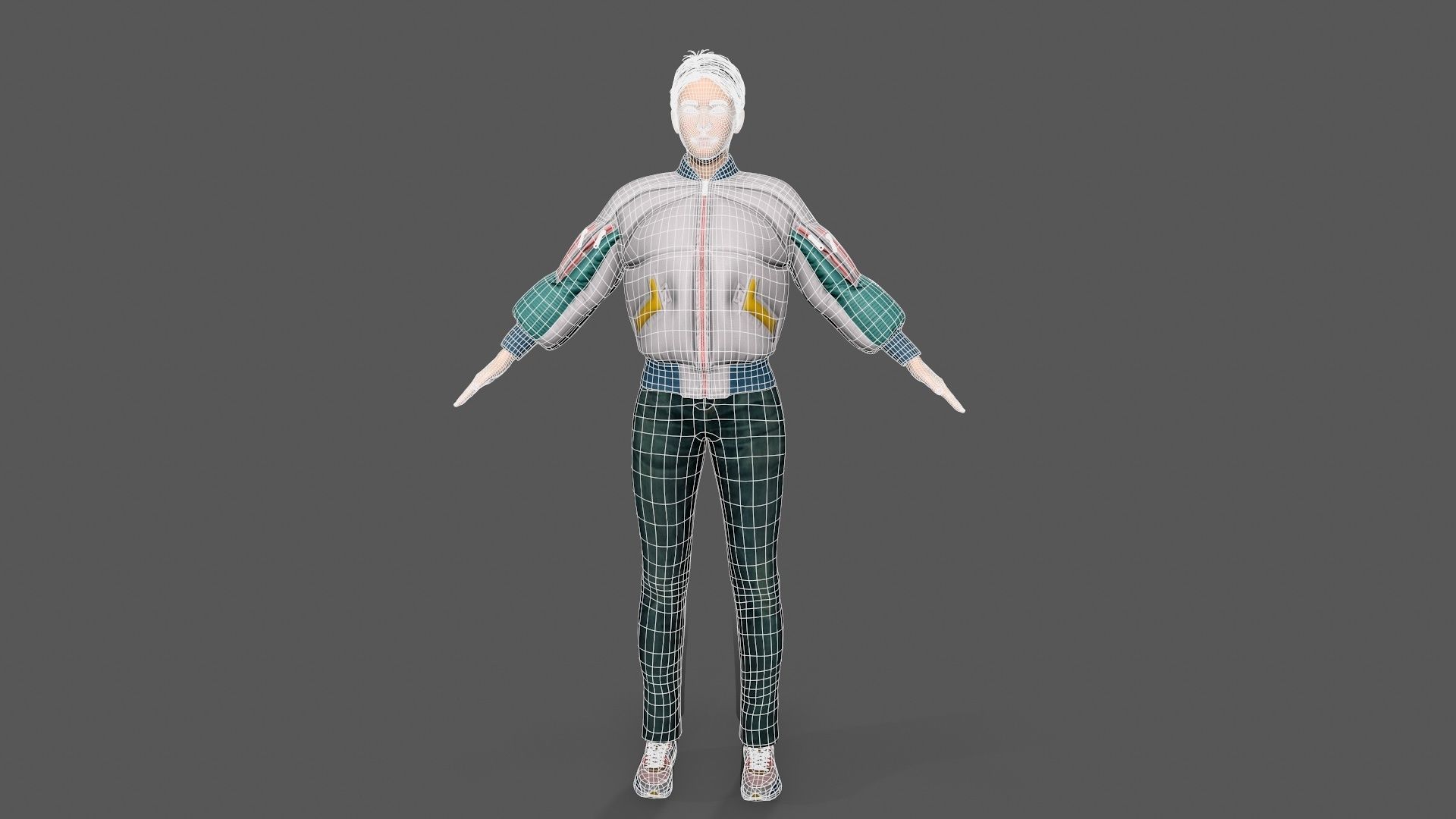 woman Character Low-poly 3D model_9