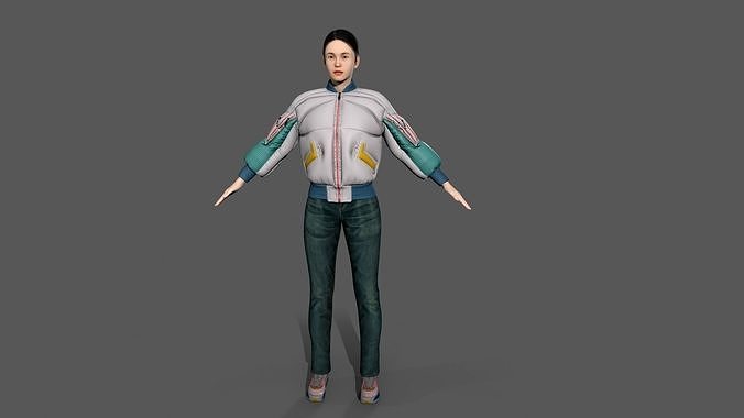 woman Character Low-poly 3D model