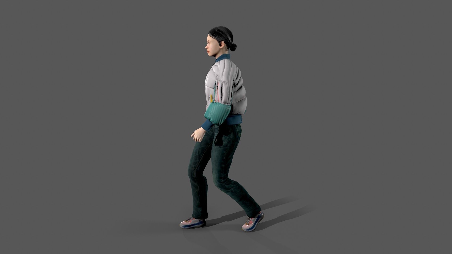 woman Character Low-poly 3D model_7